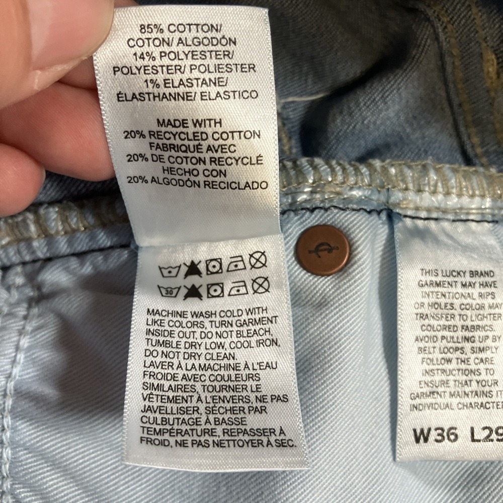 Lucky Brand 223 Straight Jeans Mens 36x29 Medium Wash Stretch Denim - Picture 12 of 16